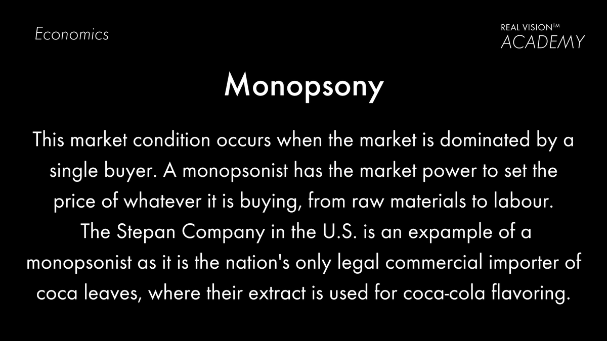 RealVision's tweet photo. #RealVisionAcademy terms of the day.
#Monopsony https://t.co/9NklLuNAbO