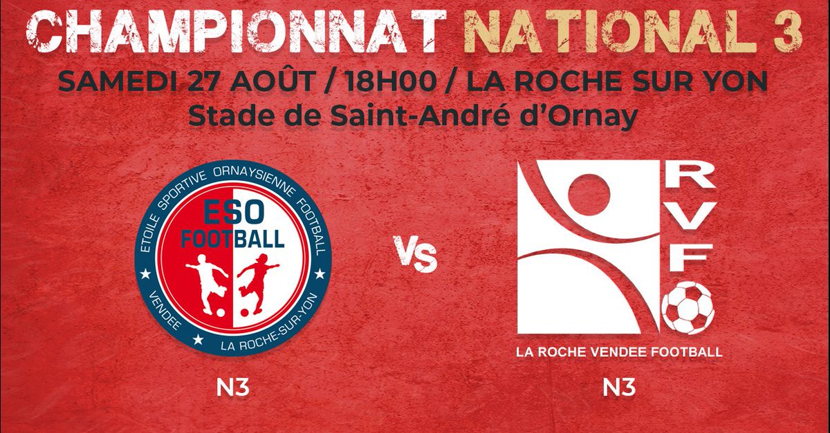 KeziahAmbongo's tweet photo. #National3 groupe #PaysdeLaLoire 
Journée 1 
@esof vs @LaRocheVF https://t.co/D3t6cXPWxp