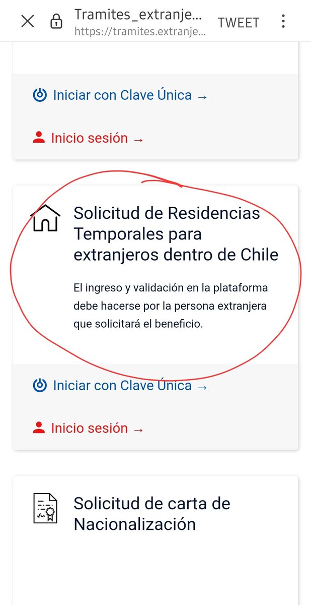 JustClau's tweet photo. @MigracionesCL Hola, tengo una duda. Si mi papá vive en Venezuela, debe solicitar primero visa de permanencia transitoria (turismo) y una vez aquí en Chile solicitar la temporaria? Gracias https://t.co/sewX98jQkM