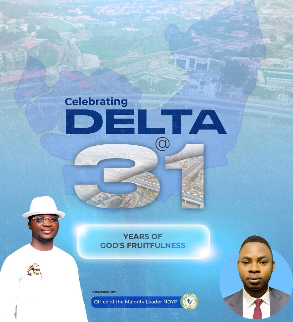 OfficialNdyp's tweet photo. I join the Majority Leader NDYP &amp; the entire Youth Community to celebrate Delta State @ 31.

More Sustainable Youth Development through the Leadership of H.E Governor Ifeanyi A. Okowa https://t.co/KZCFH16bSX