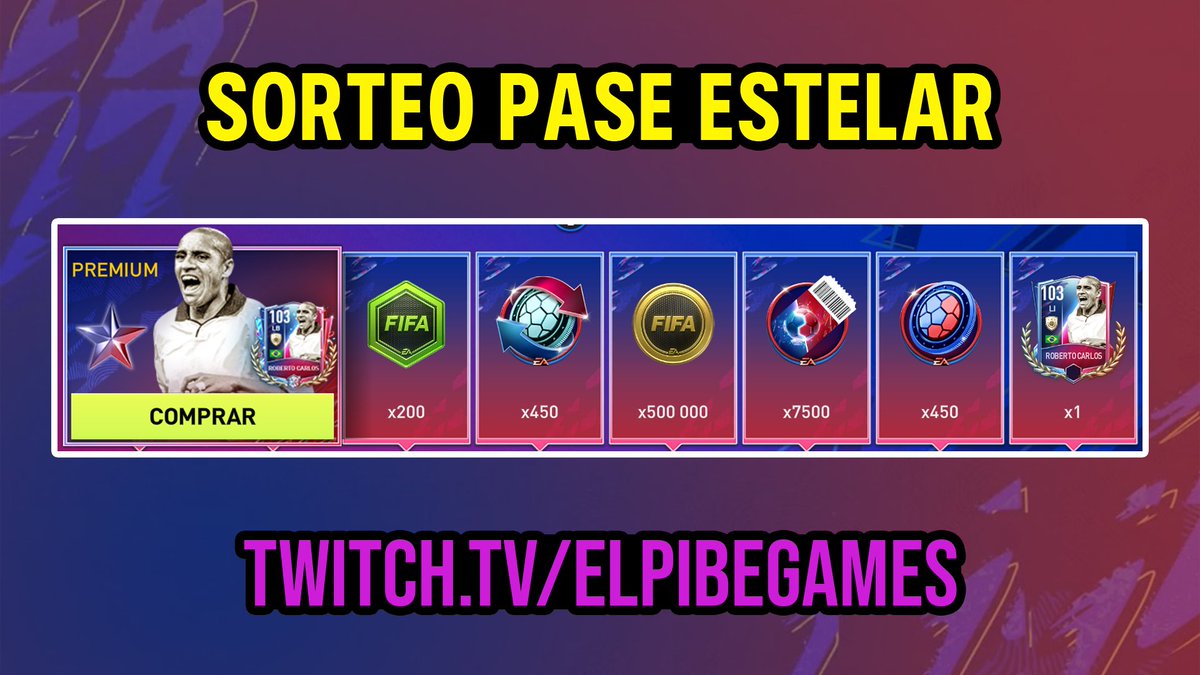 🤑NUEVO SORTEO PASE ESTELAR🤑
1) Seguirme en twitch.tv/elPibeGames
2) Unirte al stream para participar
3) Dar RT 🖖😄

- youtube.com/shorts/FE_NKS-… -

#fifamobile #fifamobile22 #fifa22