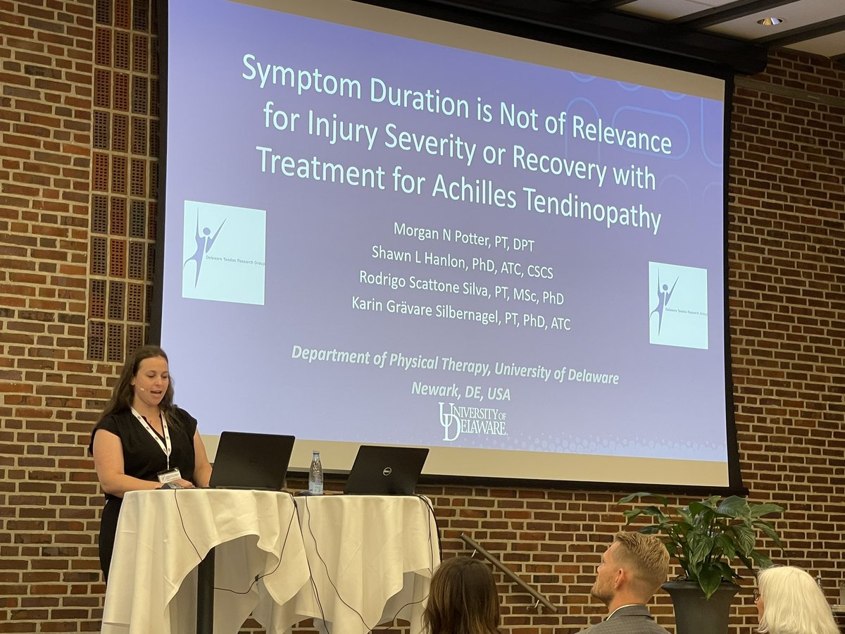 Dr. Karin G Silbernagel (@kgsilbernagel) on Twitter photo <a href="/MorganNPotter/">Morgan Potter, PT, DPT</a> presenting <a href="/UDtendongroup/">Tendon Research Group @ UD</a> study in symptom duration and recovery in patients with mid portion Achilles tendinopathy in the abstract competition in #WCSPT2022 <a href="/UDelawarePT/">University of Delaware Physical Therapy</a> <a href="/ShawnHanlonATC/">Shawn Hanlon</a> <a href="/scattonesilva/">Rodrigo Scattone</a> <a href="/MorganNPotter/">Morgan Potter, PT, DPT</a> presenting <a href="/UDtendongroup/">Tendon Research Group @ UD</a> study in symptom duration and recovery in patients with mid portion Achilles tendinopathy in the abstract competition in #WCSPT2022 <a href="/UDelawarePT/">University of Delaware Physical Therapy</a> <a href="/ShawnHanlonATC/">Shawn Hanlon</a> <a href="/scattonesilva/">Rodrigo Scattone</a>