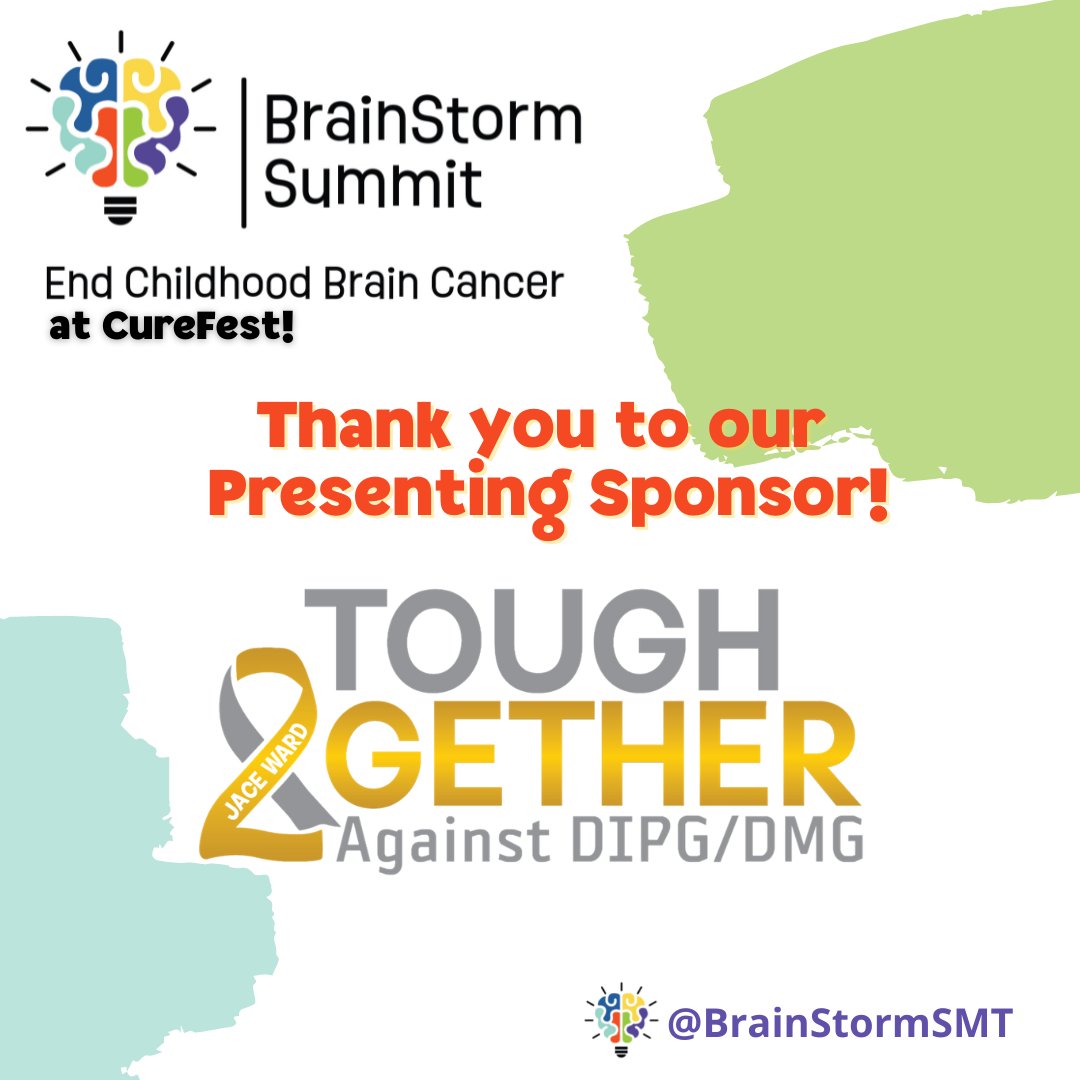 brainstormsmt's tweet photo. We are so grateful to @tough2gether against DIPG for their support &amp; leadership of the BrainStorm Summit as a Presenting Sponsor! https://t.co/ZqMcEdl8Sg

Register for Summit: https://t.co/lXNO277AGw

#CureFest #CancelChildhoodCancer
#BrainstormSummit #Tough2Gether #DIPGWontWait https://t.co/pYro51Qlwx