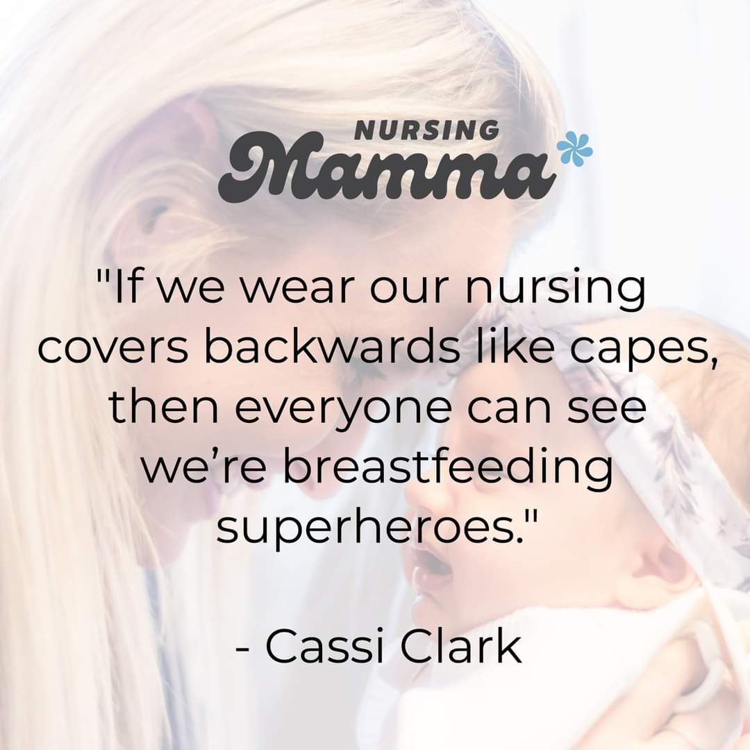 NursingMamma's tweet photo. "If we wear our nursing covers backwards like capes, then everyone can see we’re breastfeeding superheroes."

- Cassi Clark https://t.co/wKWOl9FlgF