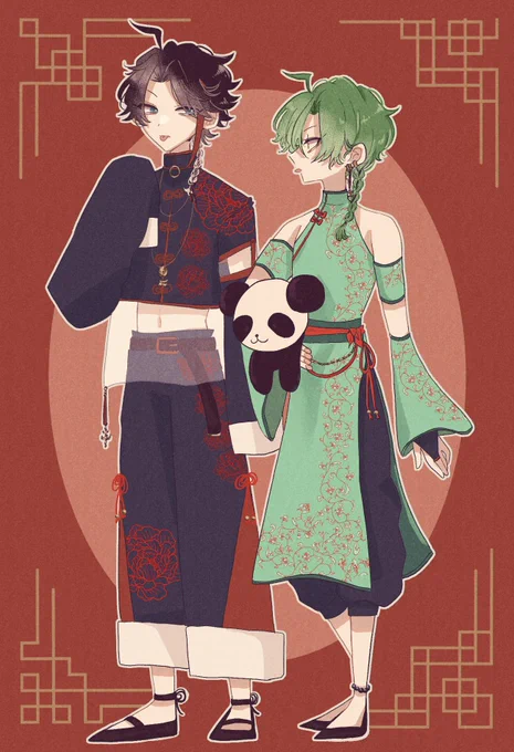 2人でチャイナ着てほしい  #さ絵ぐさ #緑仙はやく見ろ