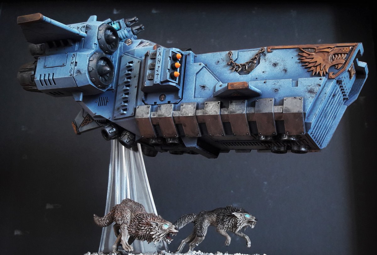 VeryFastMuone's tweet photo. After 22 hours of painting I've finished my Stormfang/Stormwolf! Thanks to @Gerry_B63 for his tutorial on magnetizing this big fella!
Painting the metallics was a slog, but really enjoyed it otherwise. Now on some Orkz!
#WarhammerCommunity #paintingwarhammer #miniaturepainting https://t.co/PRF2MoJEhj