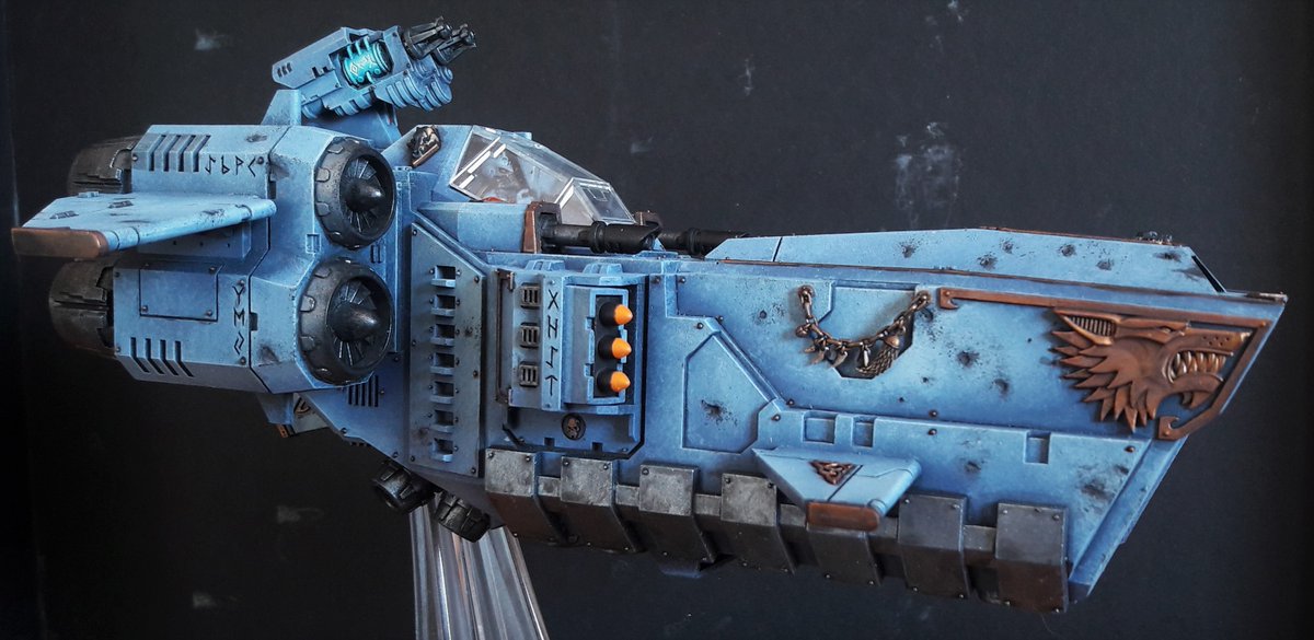 VeryFastMuone's tweet photo. After 22 hours of painting I've finished my Stormfang/Stormwolf! Thanks to @Gerry_B63 for his tutorial on magnetizing this big fella!
Painting the metallics was a slog, but really enjoyed it otherwise. Now on some Orkz!
#WarhammerCommunity #paintingwarhammer #miniaturepainting https://t.co/PRF2MoJEhj