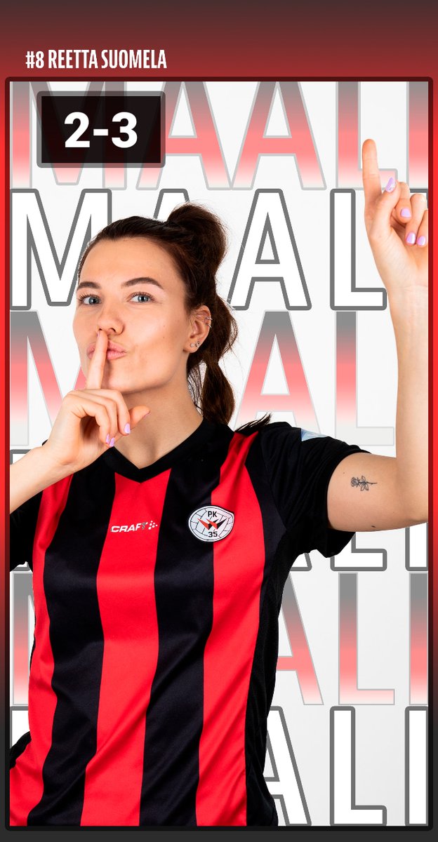 88' 2-3 Reetta Suomela

Suuriniemi keskittää oikealta, Pallokerhon maalivahti Kotoaro pudottaa pallon lähes maaliviivalle ja Suomela juoksee sen maalin sisään.
#pk35vantaa #punamusta <a href="/KansallinenL/">Briotech Kansallinen Liiga</a>