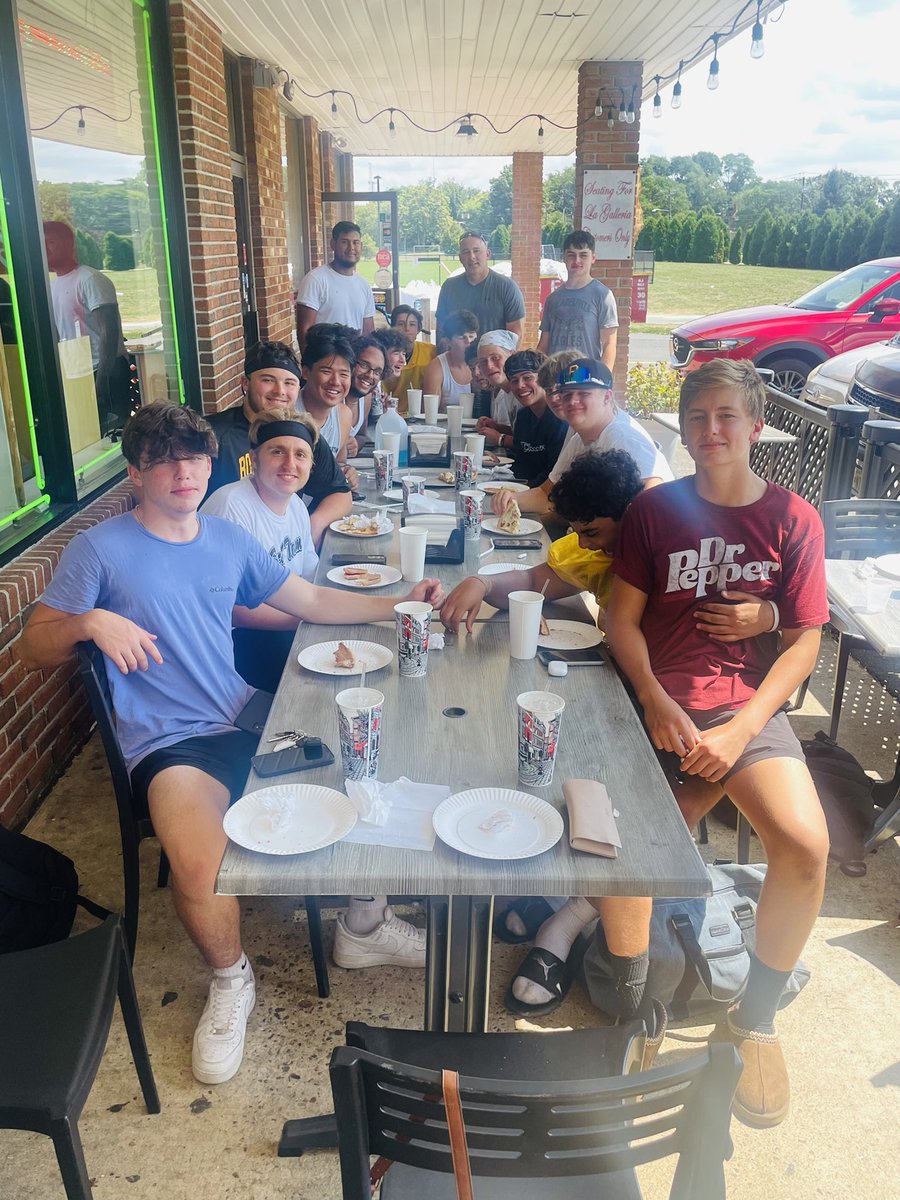 Coach Mike Smith taking the Lineman out for their annual lunch before the season . #Rollscotties