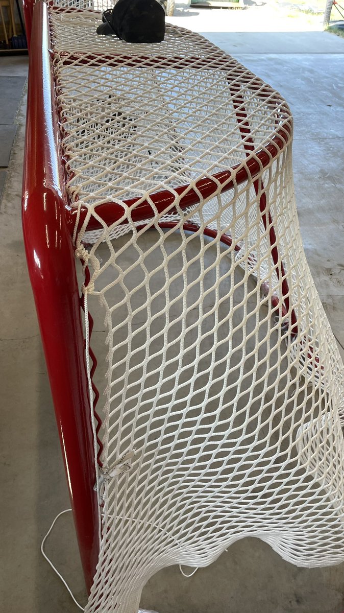 Slowly getting the nets redone for the upcoming minor hockey season in Dundurn! <a href="/hockeysask/">Hockey Saskatchewan</a>