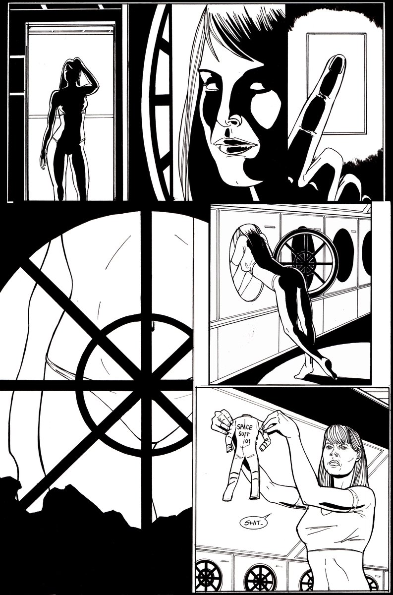 kurtkrol's tweet photo. Redrew a panel on the one page. AND threw together another page! Minimal/noir/crap attempts. Practice. #makecomics #exerciseinfutility https://t.co/JWaaxgCZsD