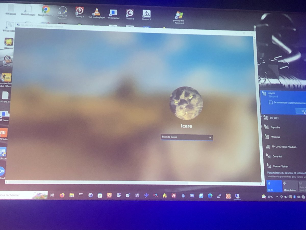Herve_Schauer's tweet photo. A #BARBHACK22 démo en direct😀
Pour se connecter sur une session RDP verrouillée (sans le mot de passe), il suffit de se déconnecter et se reconnecter au réseau. De débrancher le câble Ethernet et le rebrancher. ⁉️
C’est une fonctionnalité Microsoft.😳
@_barbhack_ https://t.co/mnhyerUBkt