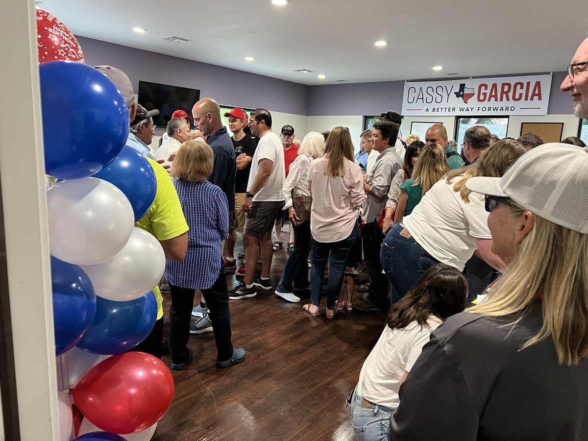 TrumpHouston's tweet photo. Happy Birthday and congratulations on an excellent grand opening to @CasandraLGarcia. We’re excited to see great things happening CD28 and are ready to crush voter contact here in Schertz and through out the district! #lonestarherd #leadright https://t.co/JdzXwUYwVb