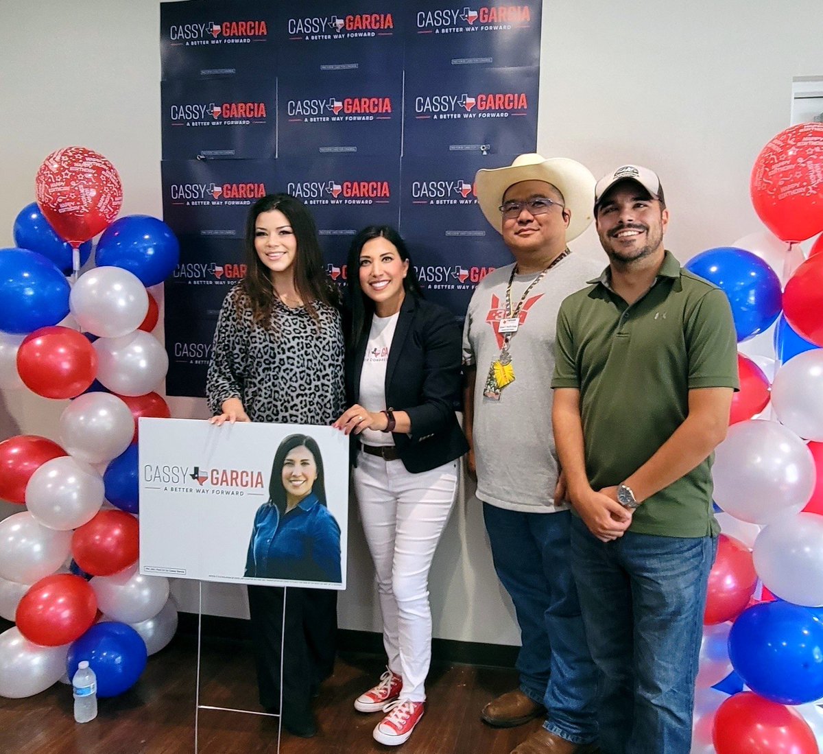 TrumpHouston's tweet photo. Happy Birthday and congratulations on an excellent grand opening to @CasandraLGarcia. We’re excited to see great things happening CD28 and are ready to crush voter contact here in Schertz and through out the district! #lonestarherd #leadright https://t.co/JdzXwUYwVb