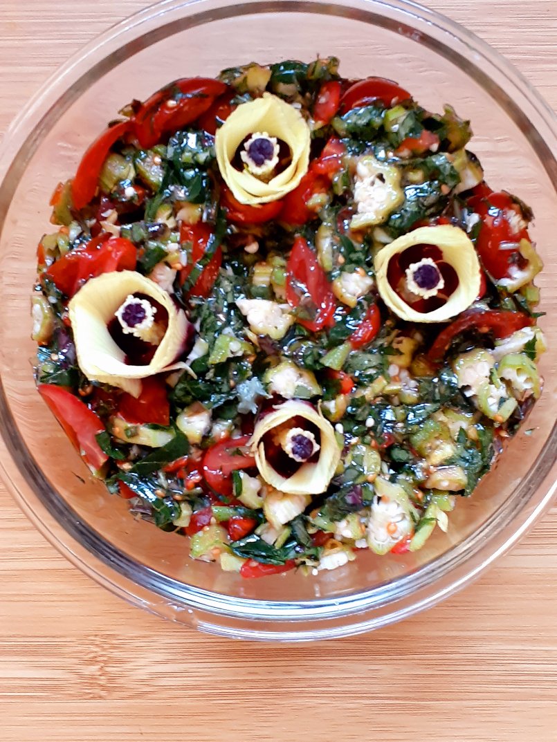 😋Here are some of the delectables I prepared with my OKRA harvest this season: PICKLED OKRA, OKRA RELISH/SALAD and STEWED OKRA &amp; TOMATO, which is a staple in Native Black American culture. #FreshIsBestNoContest #Plantbased #Vegan #Gardening #Herbs #HerbalMedicine #PlantTwitter