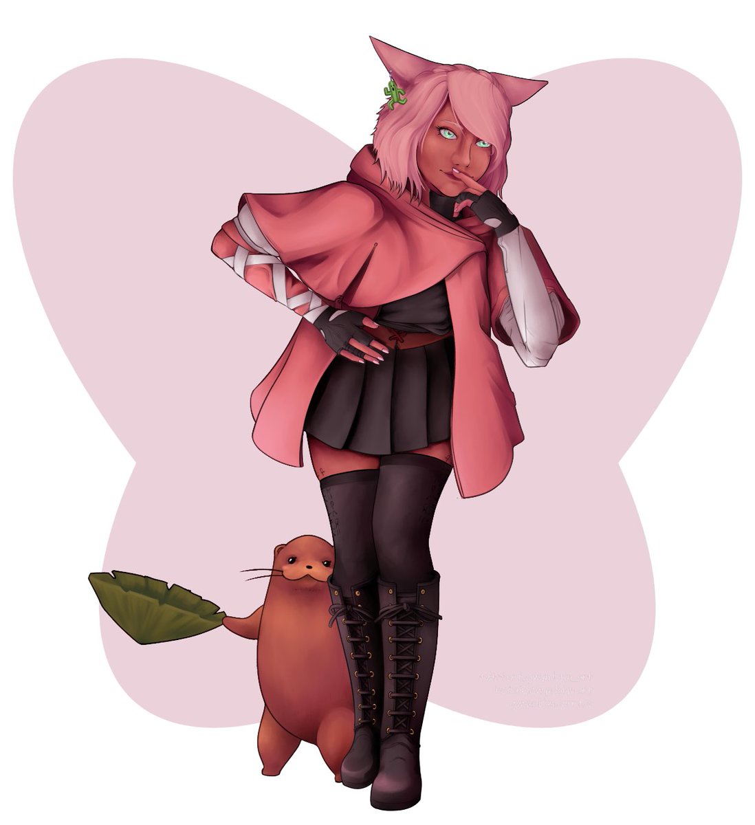 witchhaggle's tweet photo. A beautiful #catgirl for a beautiful friend.
#miqo'te #ffxiv #ffxivart #pinkthings #odderotter #wings #pinkhair #ocart #oc #ff14 https://t.co/Em1ViXkOb6