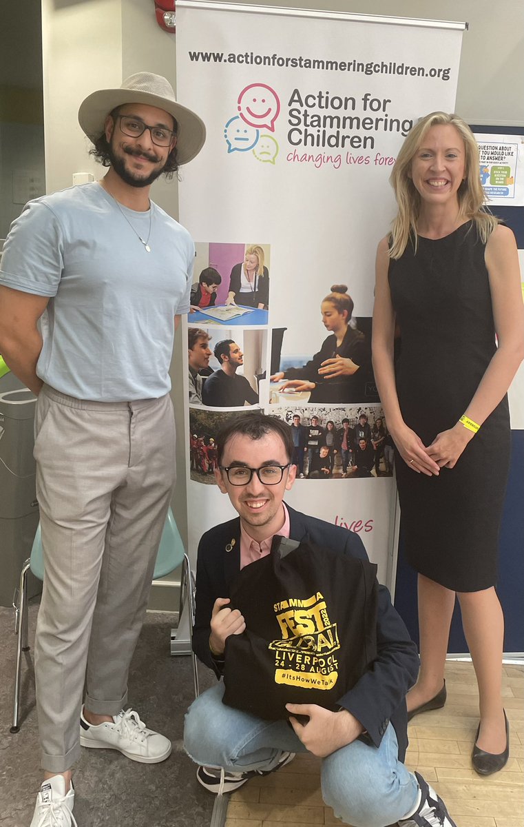 Super day connecting with so many fantastic people at #STAMMAFestGlobal2022! Finally managed to catch up with these two amazing <a href="/ascstammering/">Action for Stammering Children</a> ambassadors following their fantastic workshops this afternoon - we’re lucky to have you!