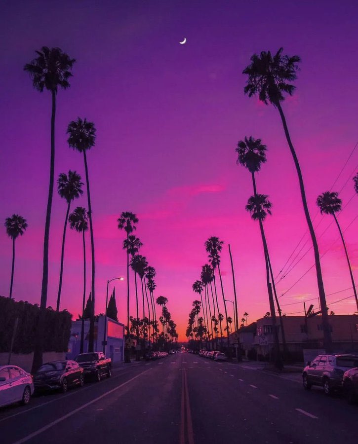 Sunset in California .
