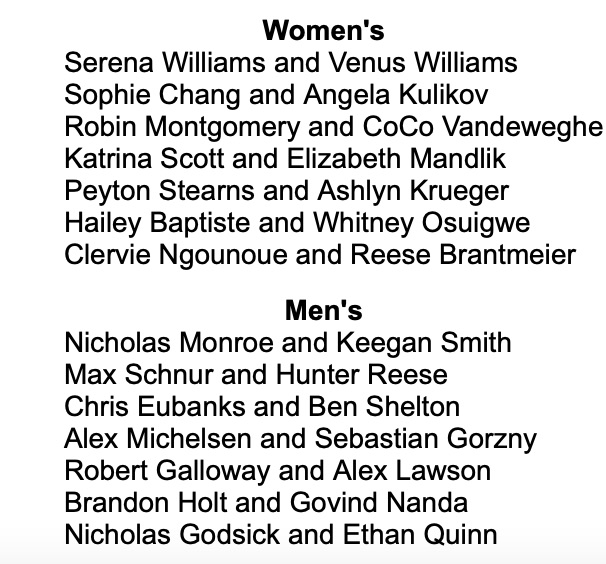 US Open doubles wild cards:
#USOpen