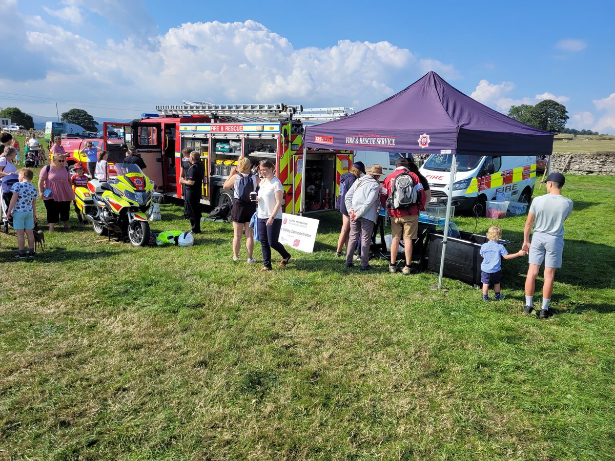 Fantastic day at Wensleydale Show today. <a href="/LeyburnFire/">Leyburn Fire Station</a> was joined by the #NYFRS Fire Bike and the Water Safety demonstration unit to show the visitors how we react to incidents and how we educate to prevent those incidents happening in the first place. 
🚒👨‍🚒👩‍🚒