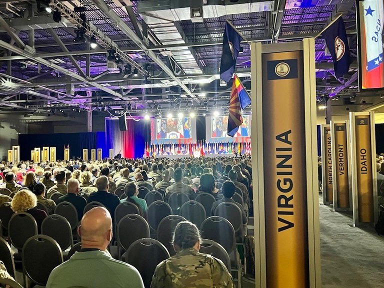 VNGA1960's tweet photo. Opening Session of the 144th General Conference and Exhibition of the @NGAUS1878 at the Columbus Convention Center, in Columbus, Ohio. #GUARDCON #NGAUS2022 #VNGA https://t.co/DxqdKG2R8o