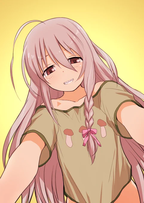 地べたを凝視する輝子 