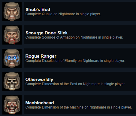 BrandonBlume's tweet photo. Ahhhh finally. Dimension of the Machine on Nightmare was the last achievement to get. #Quake #QuakeRemastered https://t.co/k75iwmMasA