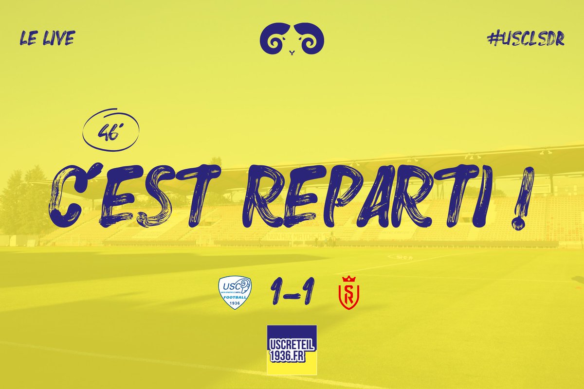 uscreteil1936's tweet photo. 𝗟𝗜𝗩𝗘 | 46' | 🐏 1-1 ⚪
C'est reparti à Duvauchelle !
#N2 | #USCLSDR https://t.co/9EUSraSo1h