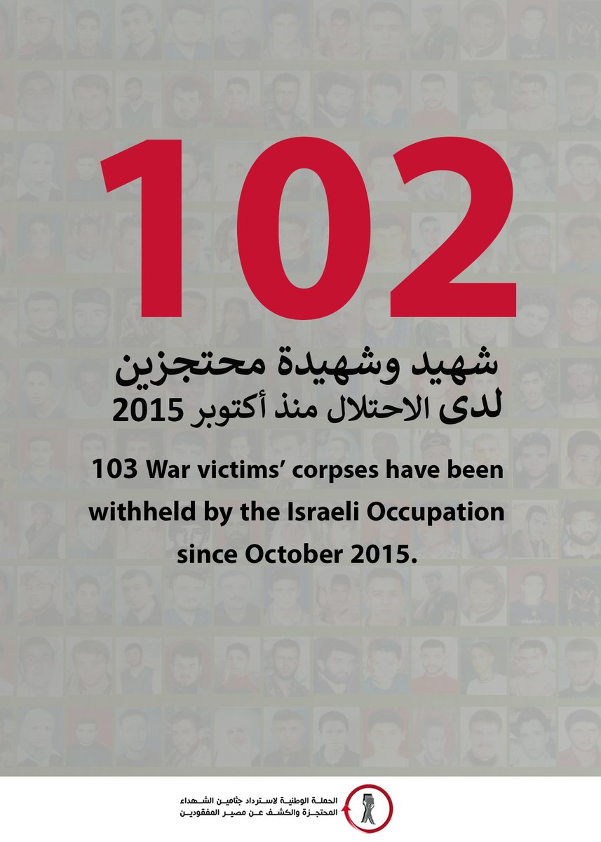 NourAqtash's tweet photo. 81 Palestinians are held in Israeli morgues as bargaining chips; 256 Palestinians have been languishing in “cemeteries of numbers; 68 are forcibly disappeared. They are not numbers; they are not anonymous. #ReturnOurChildren
#بدنا_ولادنا https://t.co/yxd0K7pcLv
