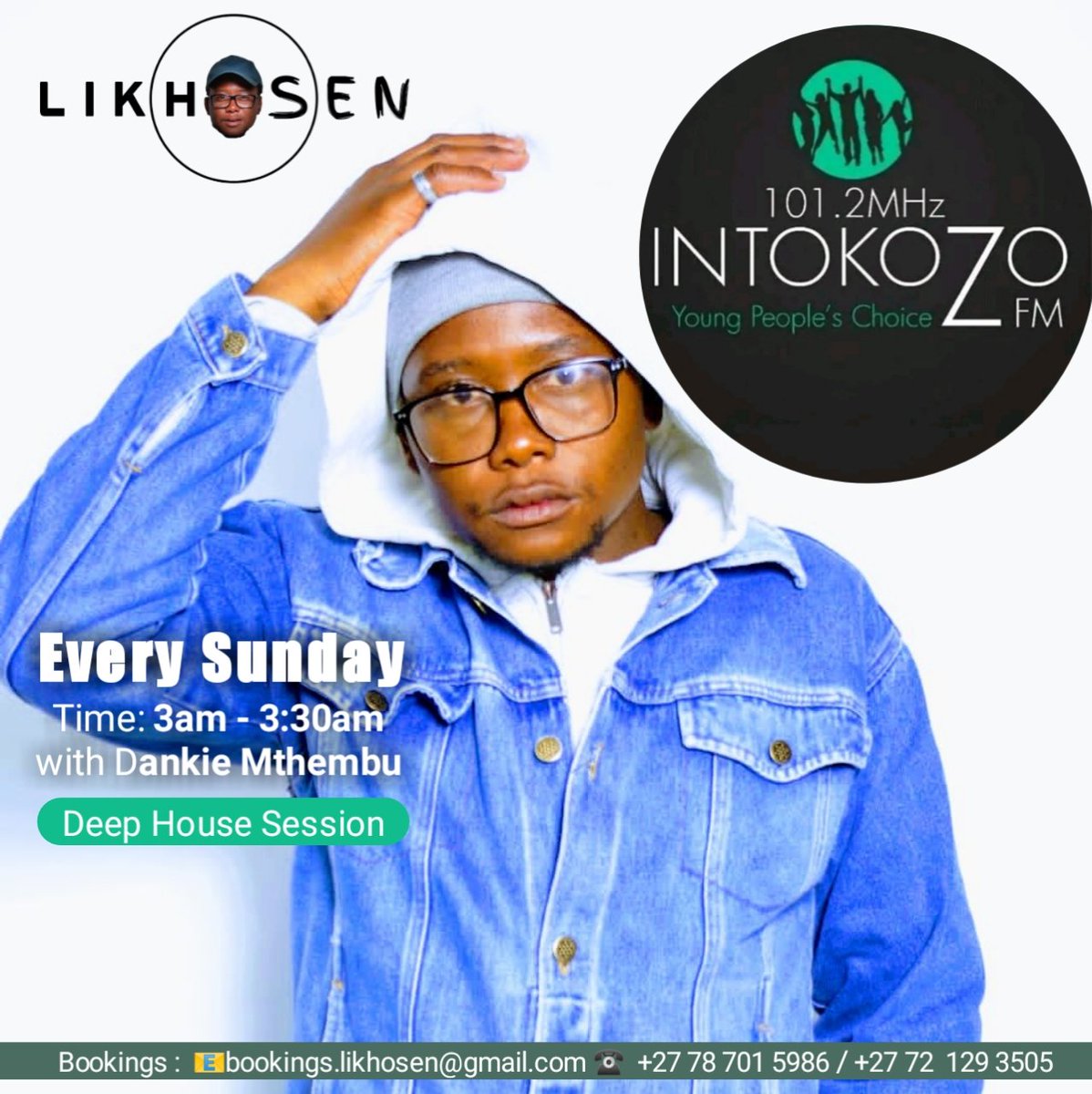 LikhoSen's tweet photo. On air π» | Tomorrow #DeepHouseSession With Dankie Mthembu on @IntokozoFm
03h00-3h30 am
Tune in on https://t.co/0XQpV0NcXI
#yourfavouritehousedj https://t.co/ScuFIkyFRm