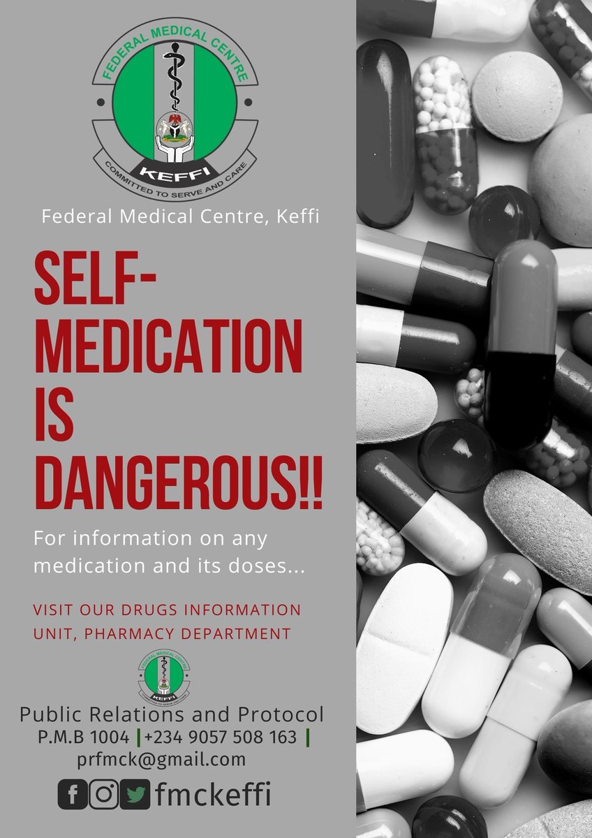 fmckeffi's tweet photo. Avoid self medication and any other form of drugs abuse.
It's dangerous. https://t.co/OK3uJXggFq