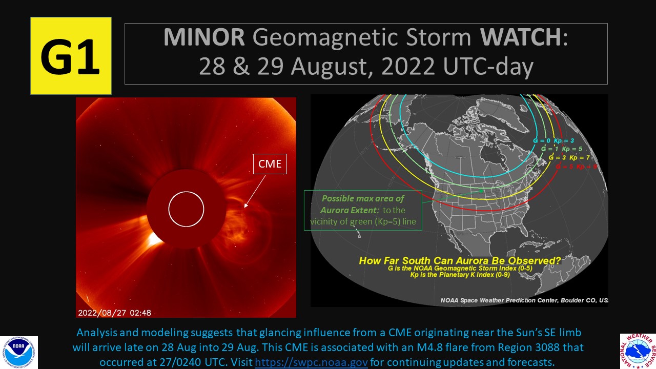 NOAA Space Weather on Twitter "G1 (Minor) storm watch in