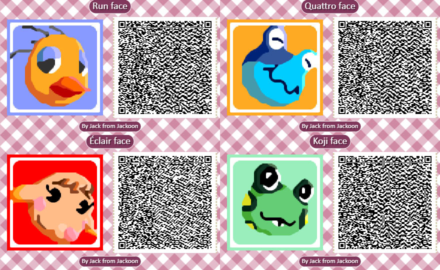 ElvisJack69's tweet photo. Other 5 patterns of villagers faces, I made 99 of 413 in total X'D
#AnimalCrossingNewHorizons #animalcrossing #acnh #どうぶつの森 #NintendoSwitch #animalcrossingpatterns #AnimalCrossingDesigns #pixelart #あつまれどうぶつの森 #あつ森 https://t.co/0FlJu22hmf