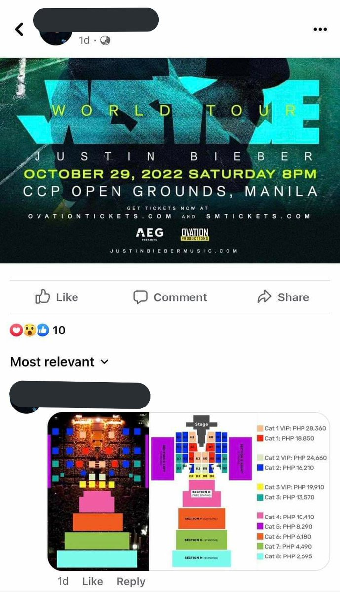chleleluvs's tweet photo. wtf ginawa nya din pala sa concert ni justin :)) yung cat 1 vip na originally 28k ginawang 47k and yung other seats ang laki rin nung dagdag. nakakainis lang talaga @KringKim @happeehour https://t.co/5hsjYZCucu