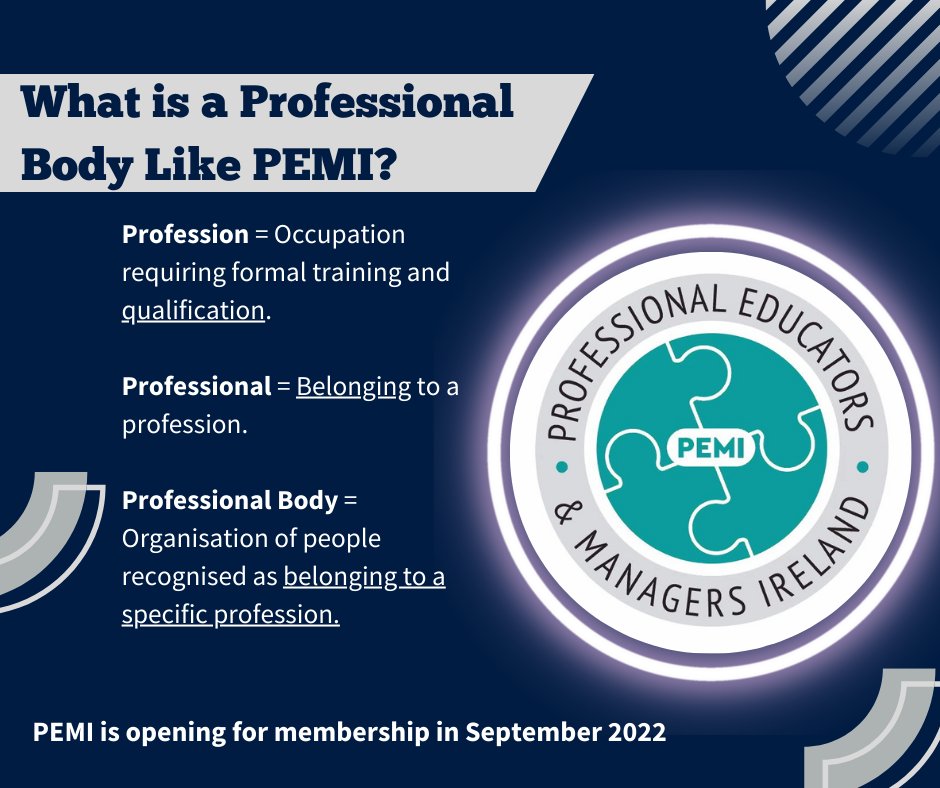 Wondering what a #professional body actually is and how it aligns with #professionalrecognition?

#qualified #organisation #recognition #earlychildhoodeducation #earlyyears @edchatie @ecechat @acpire @FederationEarly @SeasSuas_Irl @EarlyChildhdIRL