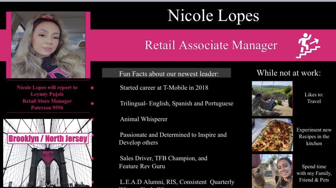Magenta Family- Join in celebrating <a href="/nlopes97/">Nicole Lopes</a> on her promotion to Retail Associate Manager. 
Huge Congratulations 🎊 🎉