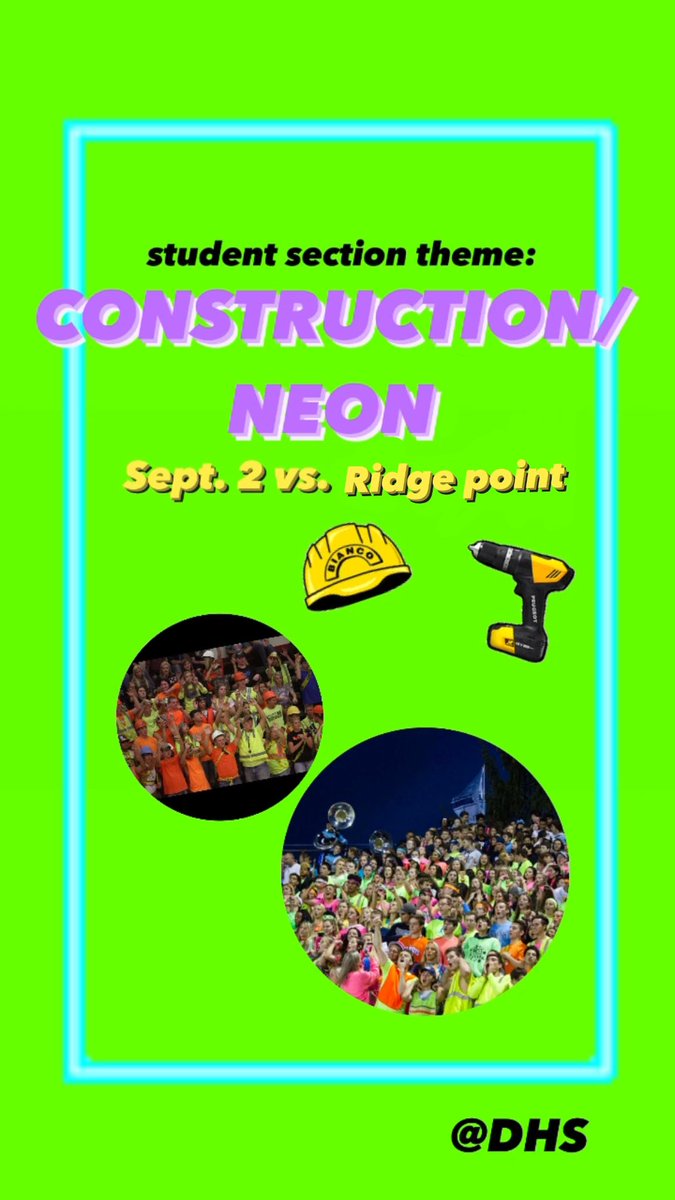 23DHSSECTION's tweet photo. Let’s nail ridge point, wear hard hats, vests, or anything neon!  Game is on the 2nd, come out and support! 💙 https://t.co/GKsFLm6tGJ