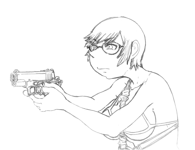 B.L先生の鉄砲メガネちゃんを描いてみる 