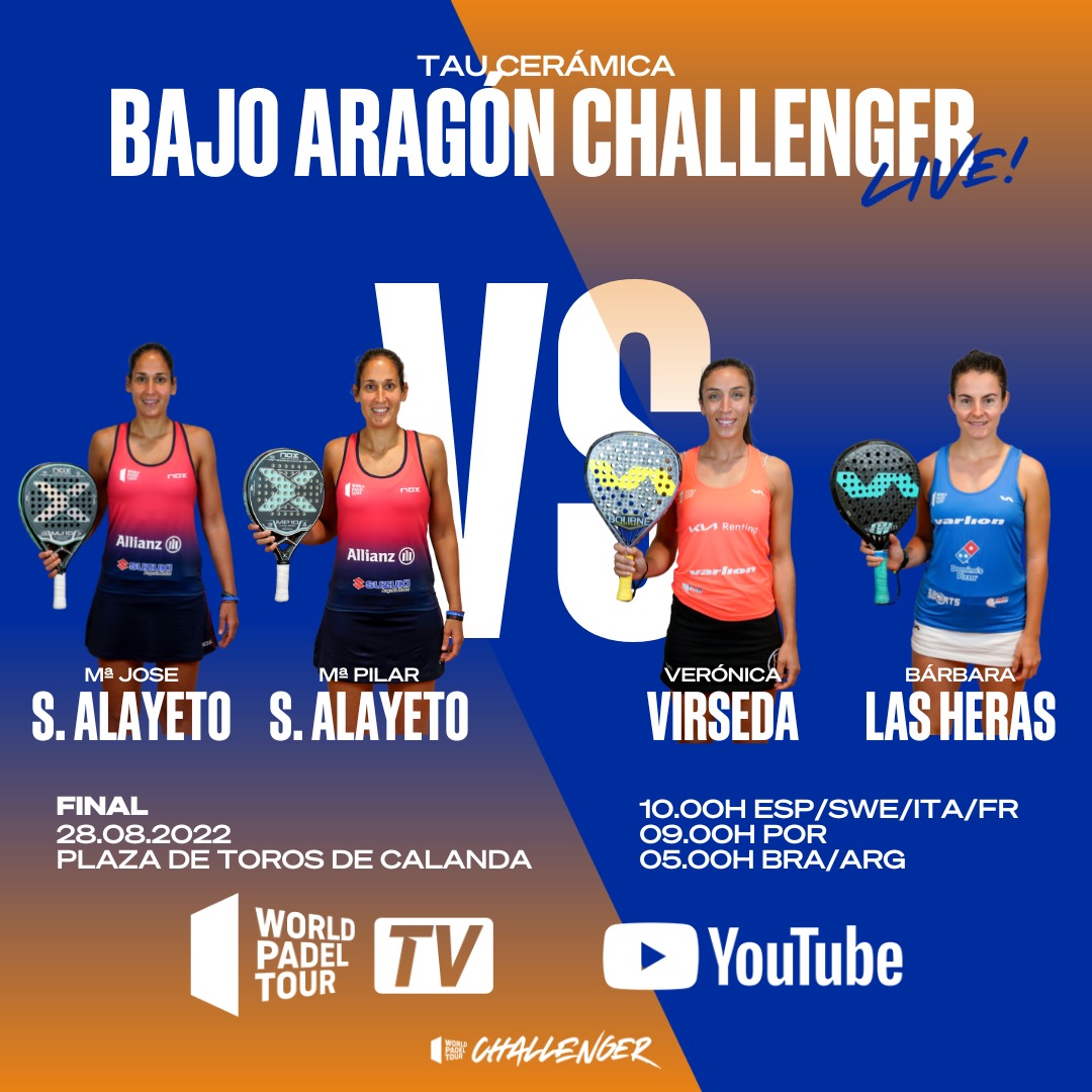 💥 PLANAZO DE DOMINGO 💥

🏆El título de CAMPEONAS del cuarto #WPTChallenger🧡 @worldpadeltour de la temporada 2022 en juego‼️

🎾 <a href="/majosalayeto/">Majo Sánchez Alayeto</a> - <a href="/MapiSAlayeto/">Mapi Sánchez Alayeto</a>
🆚️
🎾 Virseda - <a href="/BarbaraLasHeras/">Bárbara Las Heras</a>

🔴 EN DIRECTO
👉🏽 wptchallenger.com/directo 
👉🏽 App worldpadeltourtv.com