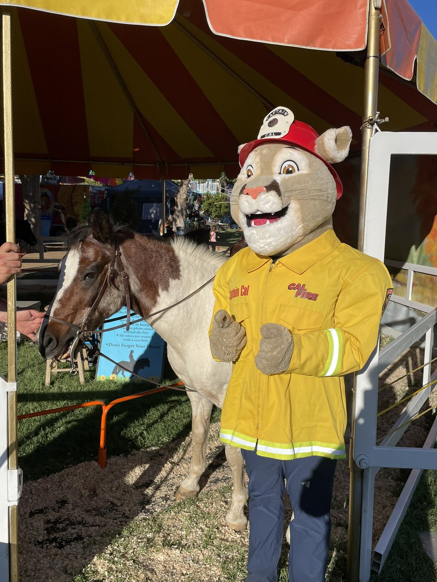 CALFIRE_ButteCo's tweet photo. It’s Fair Week!! Join us at the Butte County Fair in Gridley today and tomorrow. You may catch a glimpse of #CaptainCal or another of our mascot friends! Come see us at our Fire Prevention booth! https://t.co/mnnxAOj1UL