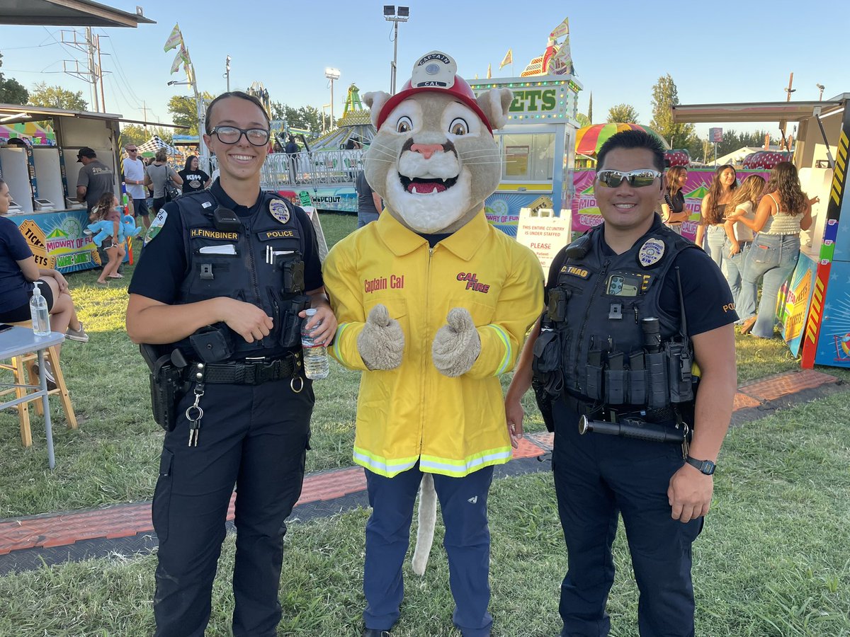 CALFIRE_ButteCo's tweet photo. It’s Fair Week!! Join us at the Butte County Fair in Gridley today and tomorrow. You may catch a glimpse of #CaptainCal or another of our mascot friends! Come see us at our Fire Prevention booth! https://t.co/mnnxAOj1UL
