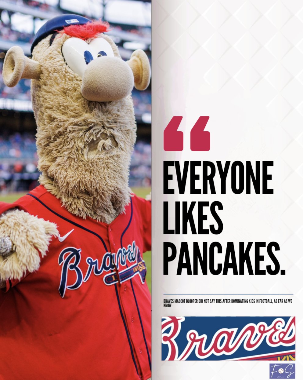 FAX Sports: MLB on X: Braves mascot Blooper after dominating kids in  football:  / X