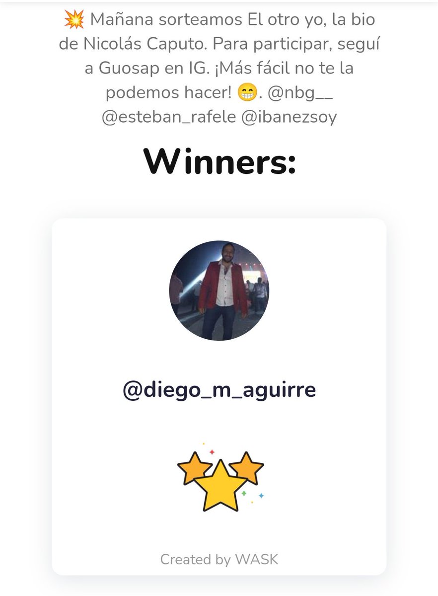 guosap's tweet photo. ¡Habemus ganador! 🙌 https://t.co/A4lwiD1DVq