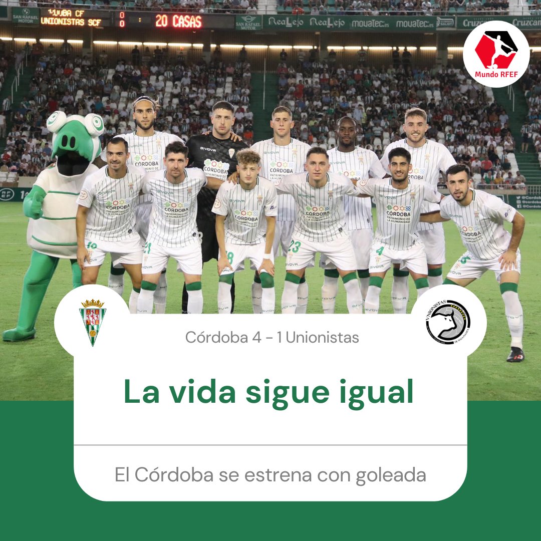 🔥 Victoria contundente del <a href="/CordobaCF_ofi/">Córdoba CF</a> en el #NuevoArcangel ante <a href="/UnionistasCF/">Unionistas de Salamanca CF</a> 

⭐️ La vida sigue igual para los locales que no pierden en partido liguero desde el 11/04/2021

👉🏻 Lee la crónica en la web o descargándote la App de #MundoRFEF

#PrimeraRFEF #PrimeraFederacion