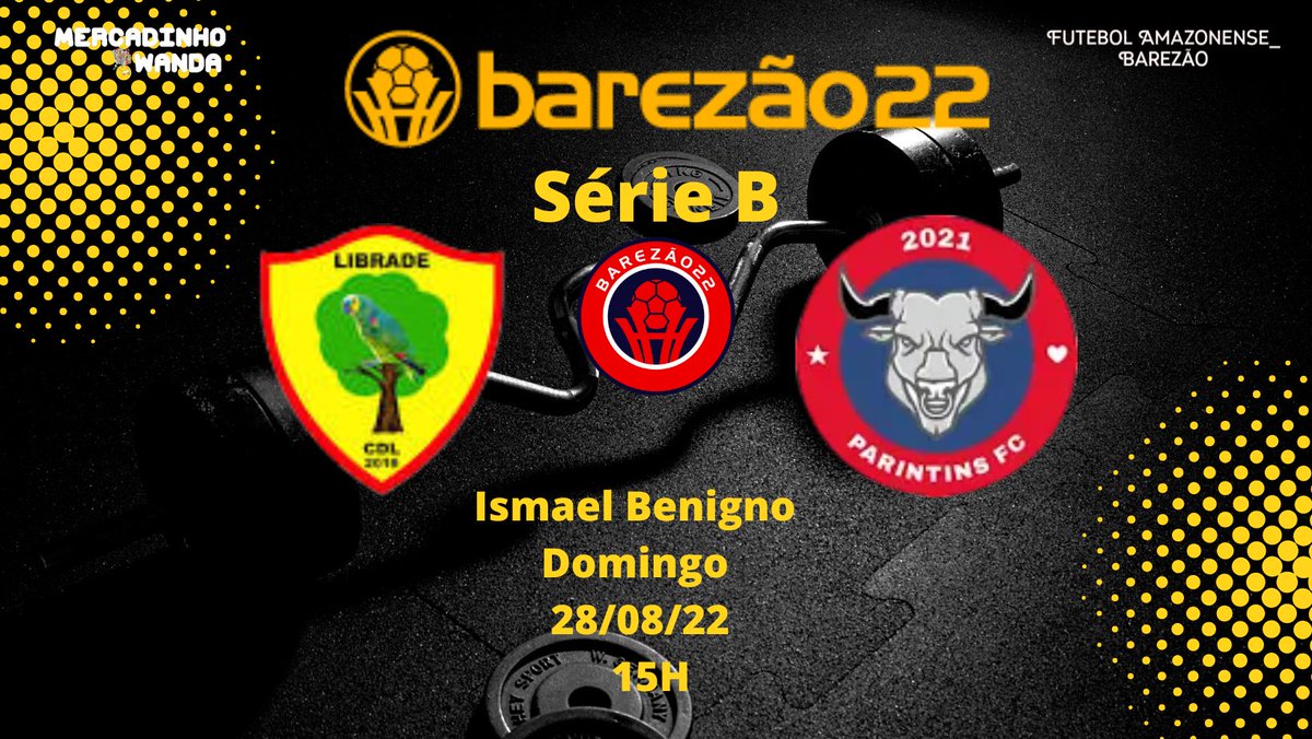 FutebolBarezao's tweet photo. 🏆 #BAREZAO22 #SERIEB
7ª Rodada
⚽ #Librade vs #ParintinsFC
🏟 Estádio Ismael Benigno - Manaus - AM.
📅 Domingo, 28/08/22
⌚ 15H (HORÁRIO DO JOGO É LOCAL (1 HORA A MENOS QUE O HORÁRIO DE BRASÍLIA).
📺 Sem Transmissão. https://t.co/Njf7RDu4OC