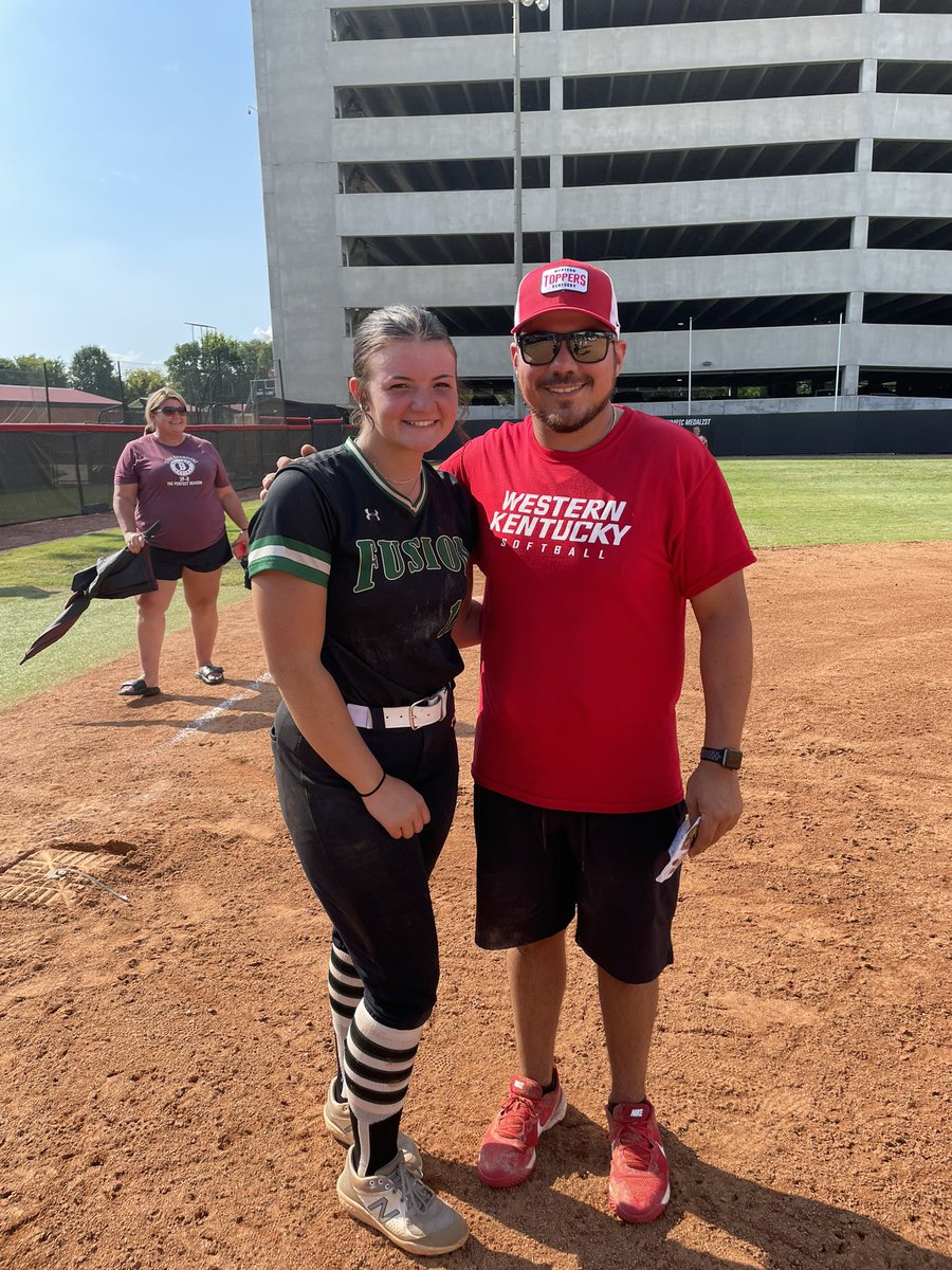 Thank you to <a href="/WKUSoftball/">WKU Softball</a>, <a href="/KaylaBixel/">Kayla Bixel</a>, and <a href="/CoachMarioH/">Mario Hernandez</a> for an amazing camp today!  I am always eager to learn new drills to improve my skills, but being mentally tough is just as important! Can’t wait to be back! <a href="/FusionSB_unruh/">Fusion 18U National Unruh/Greenwood</a>