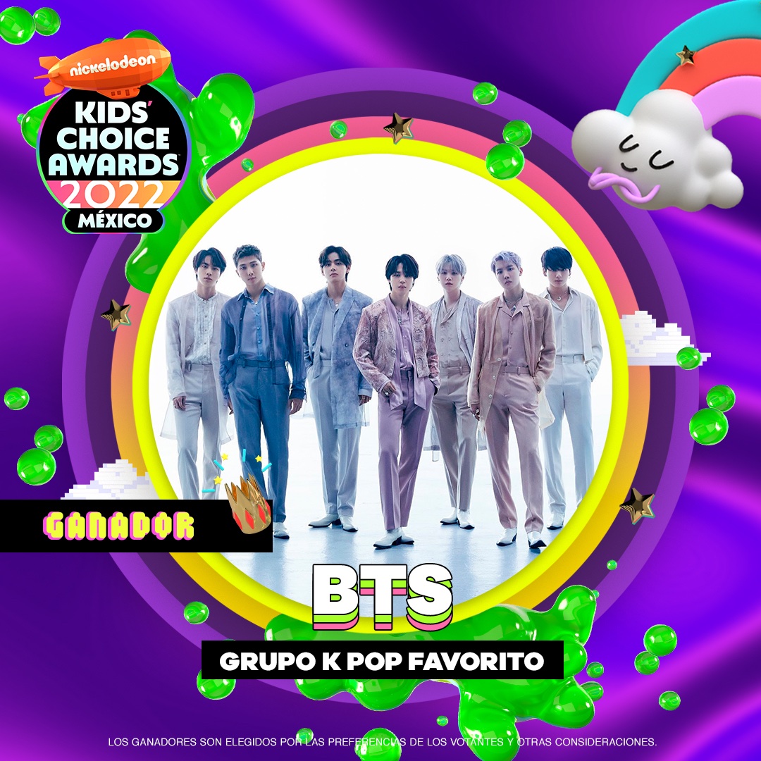 NickelodeonLA's tweet photo. ¡Votaron sin parar🔥! Su grupo KPOP FAVORITO es... ¡¡@bts_bighit !! Sus fans lo dieron todo votando 😎💚#KCAMexico2022 https://t.co/DLit3fUXx5