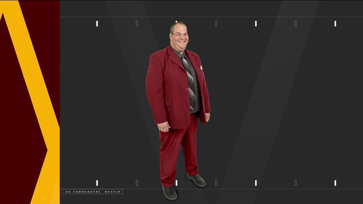 NBCSCommanders's tweet photo. @Mitch_Tischler Which Mitch attire would YOU like the big man to don? RT for full burgundy suit, ❤️ for burgundy pants https://t.co/WZZiYRrPs1