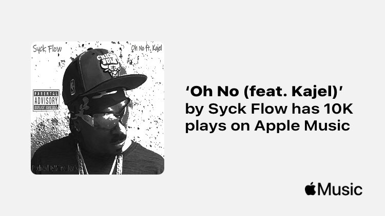 therealsyckflow's tweet photo. Just passed a new Milestone on @AppleMusic. 🙏 for listening! 💪🫡🎙
https://t.co/UpOZeeOeAJ @routenote #syckflow https://t.co/UQ59u7Qo61