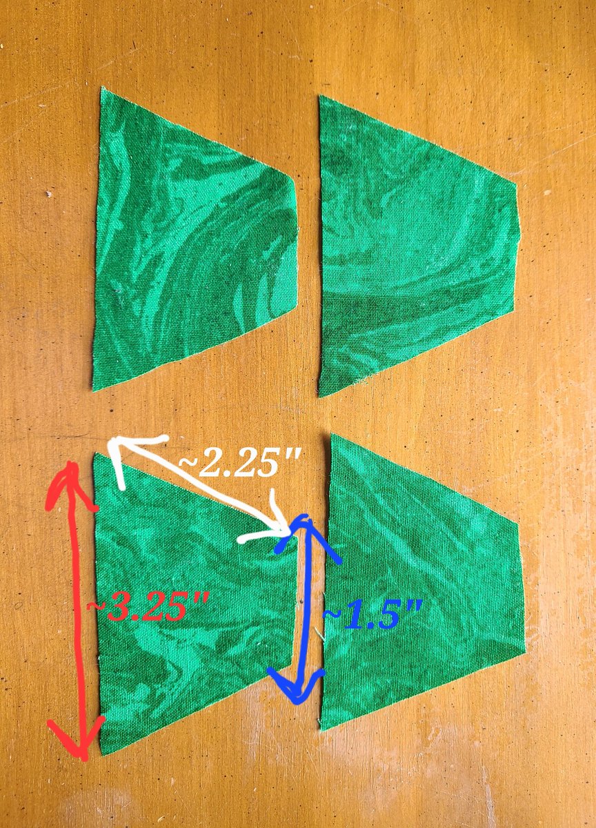 Cut 4 identical trapezoids.